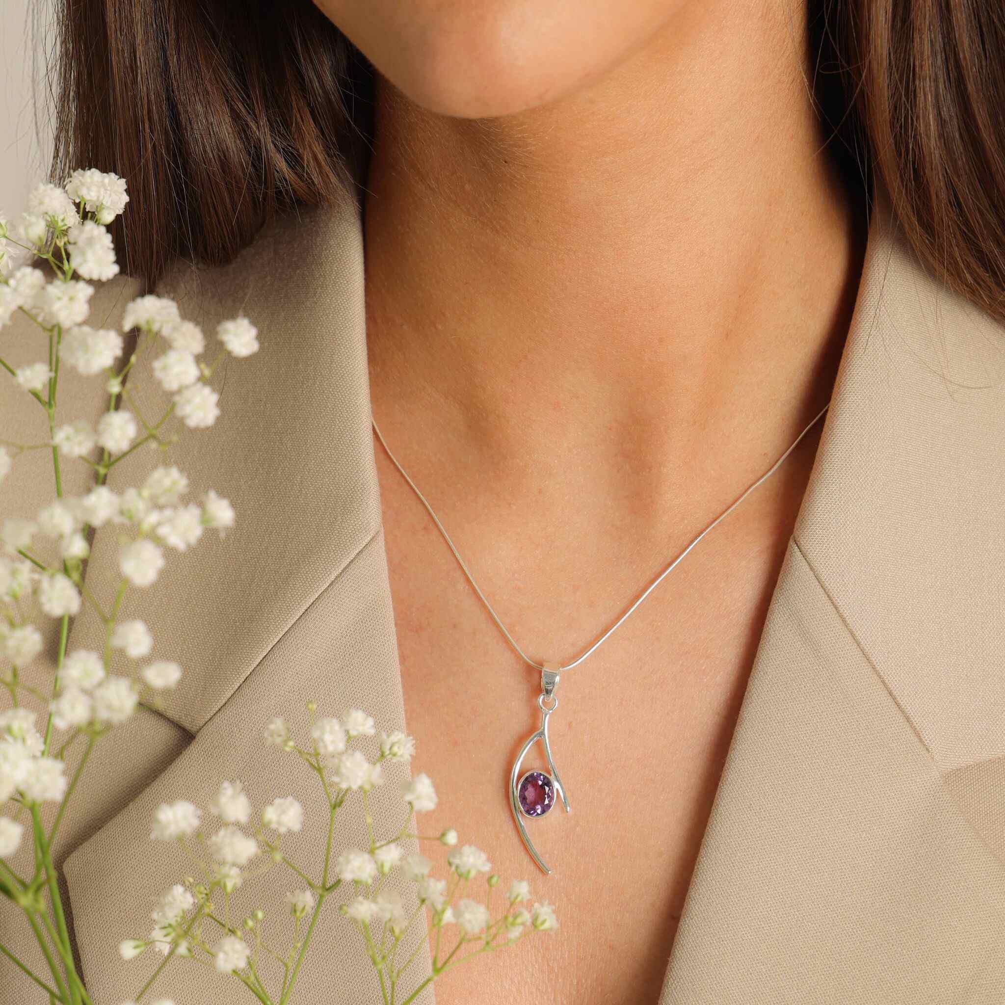 Edelsteen sieraden Amethist ketting