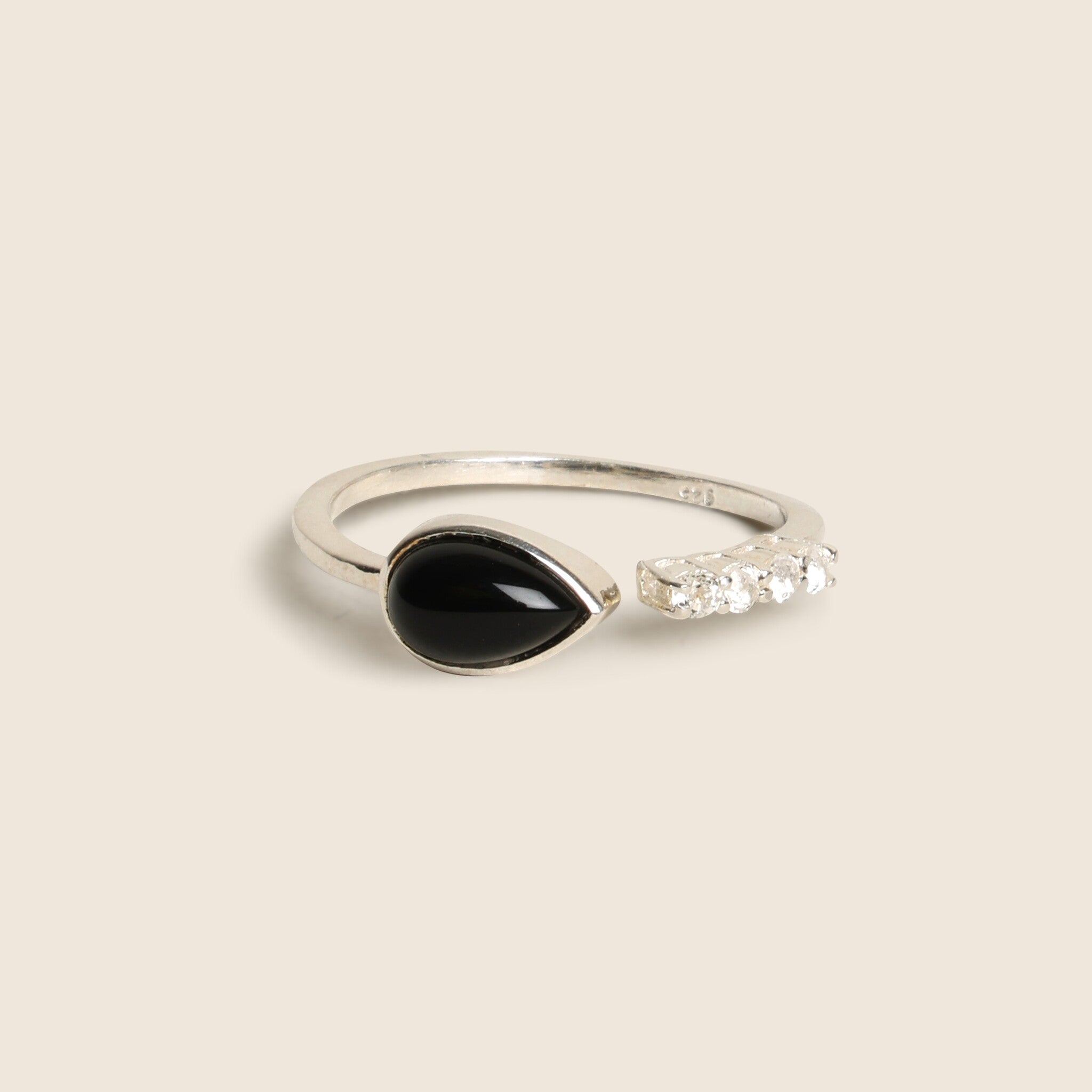 Ring Onyx & Topaas Elena  - 925 sterling zilveren edelsteen sieraden